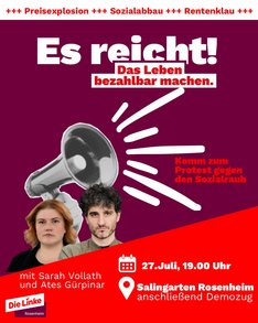 27.07.2026: Es reicht! Das Leben bezahlbar machen